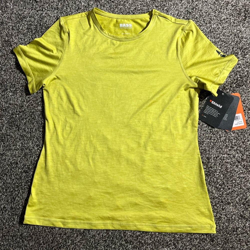 BASS OUTDOOR Women's Active Cross Performance Base Shirt Sulfer SMALL NEW